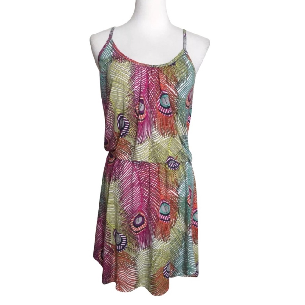NWT Three Dots Peacock Print Cami Dress